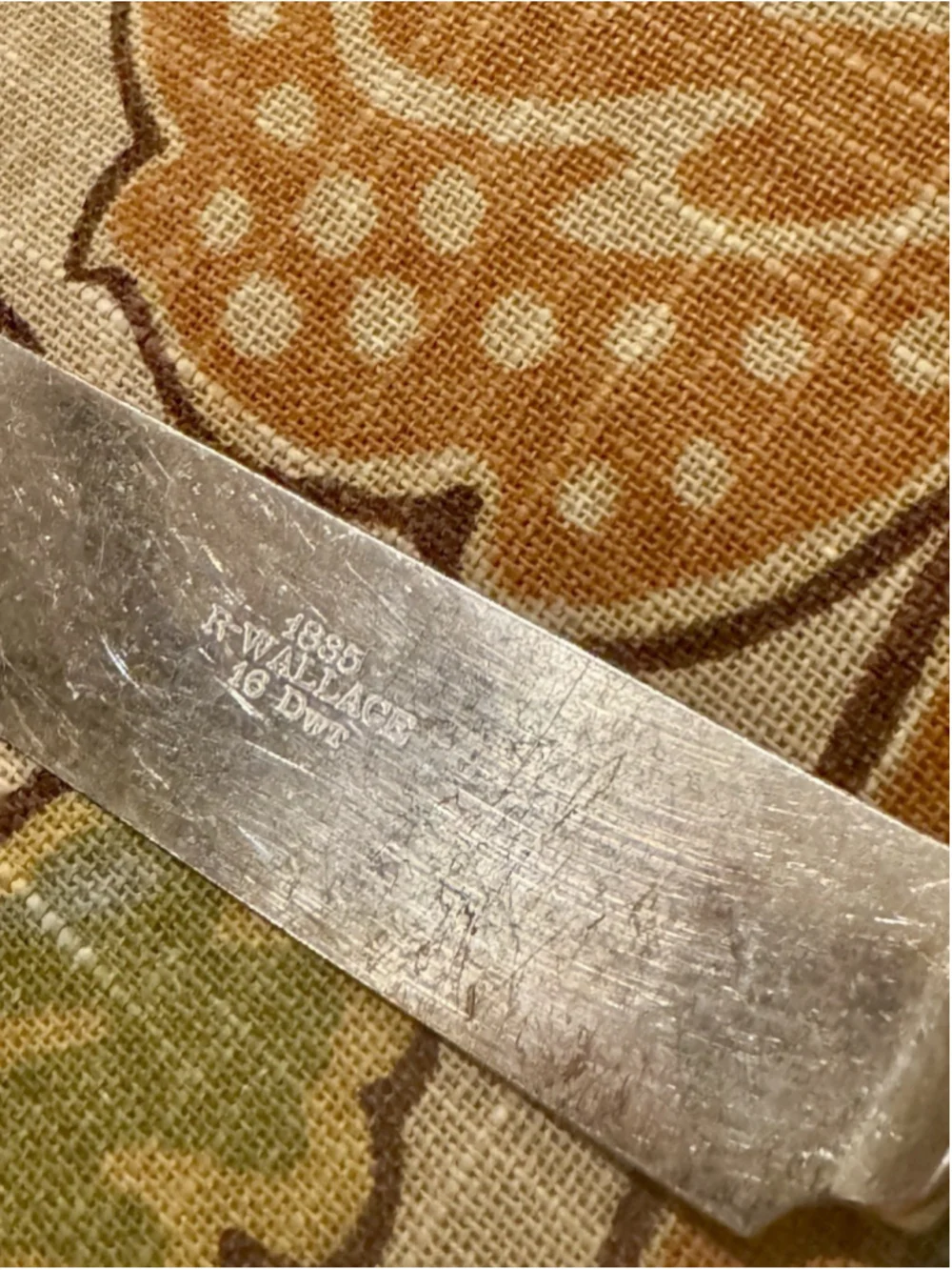 6 Antique 1835 R Wallace HIBISCUS Silverplate Dinner Knives 16 Dwt P